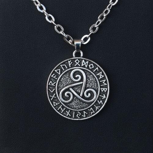 12PCS Celtics Necklace Triskele Trinity Knot Pendant Good Luck Irish jewelry Pagan Witch Necklace for Women Men