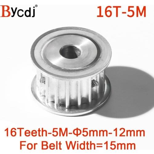 16 Teeth 5M Timing Pulley Bore5/6/6.35/8/10/12mm Fit W=15mm HTD 5M Timing Belt16T 16Teeth HTD 5M Timing Pulley