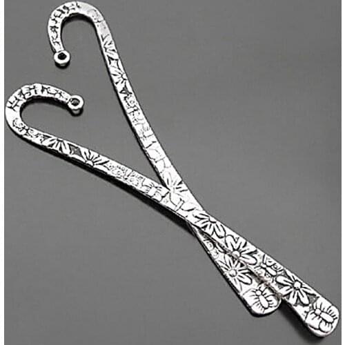 5PCS 12x2CM Antique Silver Zinc Alloy Bookmark Jewelry Making Supplies Diy Findings Accessories