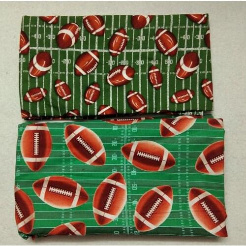 50x105cm Green Stripe Brown American Football Cotton Fabric Patchwork Baby Cloth Dress Home Decoration