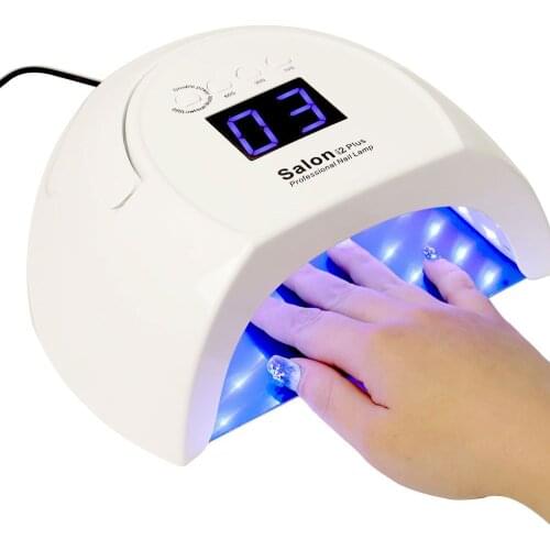 80W Salon I2 Power 42pcs LED Lamp Nail Dryer LEDs UV Ice Lamp Drying Gel Polish Timer Auto Sensor Manicure Tools Large screen
