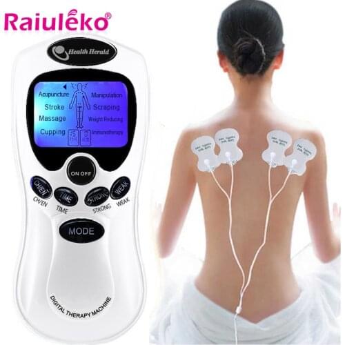 8 Models Englis Electric Herald Tens Acupuncture EMS Body Massage Digital Therapy Dual Output Machine for Back Neck Foot Care