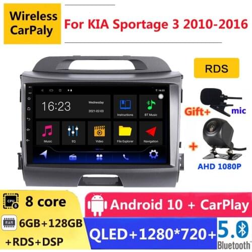 6G RAM 2 din android 10 car radio auto stereo for KIA Sportage 3 2010 2011 2012 2013 - 2016 navigation GPS DVD Multimedia Player