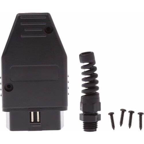 OOTDTY 1 Set Universal OBD2 16Pin Male Connector Plug Wiring Car Auto Diagnostic Tool 16 pin Male Plug With Screws