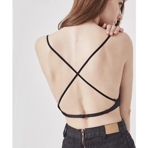 Fashion New Bra Women Sexy Soft Bralette Low Back Females Push Up Bra Unlined Tube Top Padded Lingerie Femme Underwear