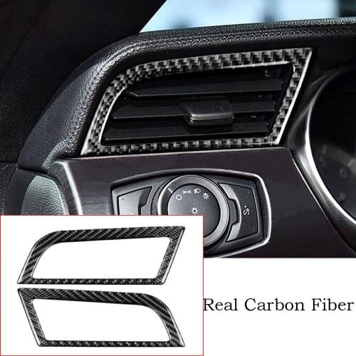 Real Carbon Fiber Side Air Vent Outlet Cover Trim Fit For Ford Mustang 2015-2020