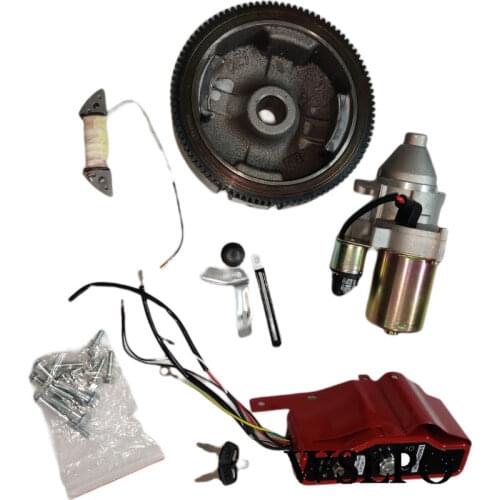 Top Quality! Electric Start Rebuild Kit(Incl. Starter Flywheel Coil Etc) for 173F/177F/GX240/GX270 8~9HP Gasoline Engine