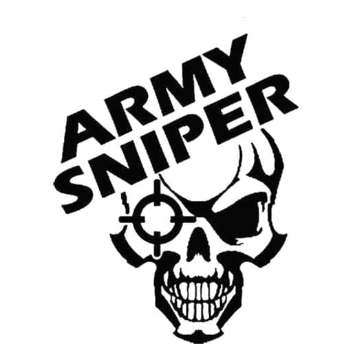 Hot Reflective Army Sniper Skull Car Stickers and Decals Car Window Decorative Rear Window Trunk KK13*10cm