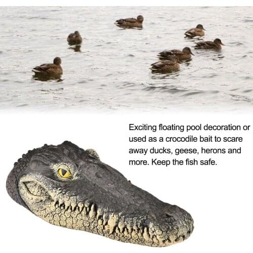 Simulation crocodile head bait pool floating simulation doll garden crocodile head decoration drive duck for park amusement park
