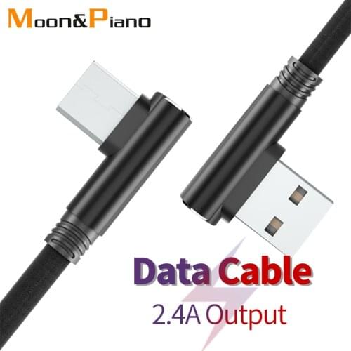 Micro-usb Type-c Data Cable 2.4A Fast Charging Mobile Phone 90 Degree Elbow Cord Speed Data Transfer Fast Charge 1m 1.5m 2m 3m