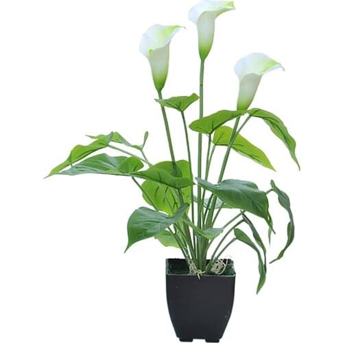 Simulation Calla Lily Plant Bonsai 1pc Artificial Calla Lily Branch Potted Plant Decor Wedding Party Home Decoration Ornaments