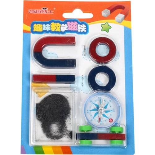 Montessori Materials Early Technology Learning Aids Bar Ring U-shape Compass Magnet Set Kid Educational Science Experiment Tools