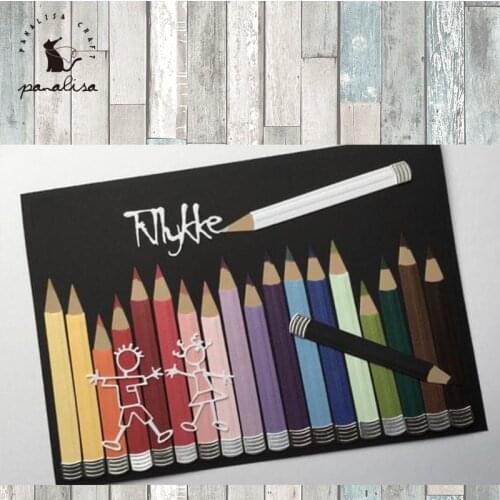 Panalisacraft cute paint brush pencil draw pen Metal Cutting Dies for DIY Scrapbooking/Card Making/Kids Fun Decoration Supplies