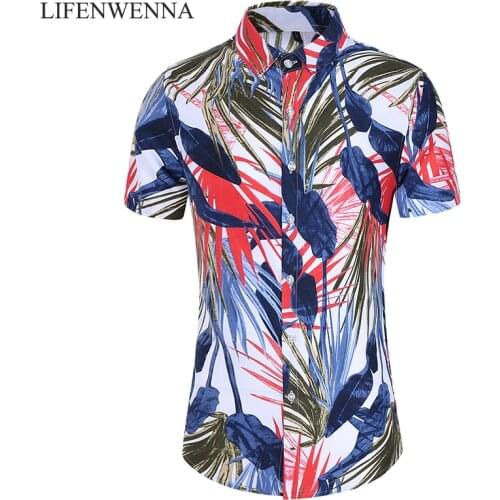 New Summer Mens Floral Shirts Casual Button Down Short Sleeve Hawaiian Shirt Big Size 6XL 7XL Fashion Printed Business Shirts