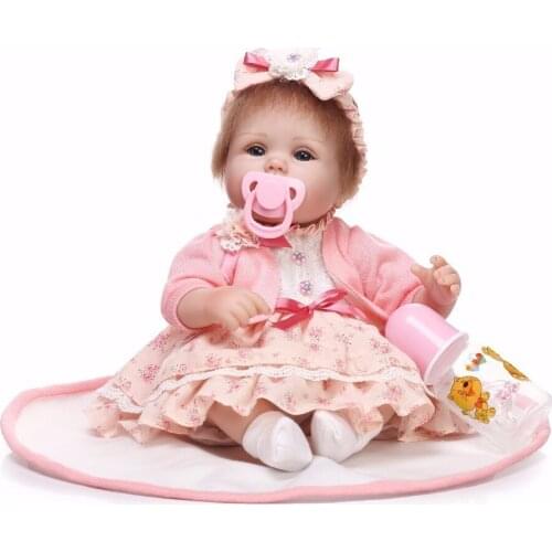 Truly Real 17 Inch Reborn Dolls Girl Baby Newborn Lifelike Babies Handmade Doll Toy With Rooted Mohair Kids Birthday Xmas Gift