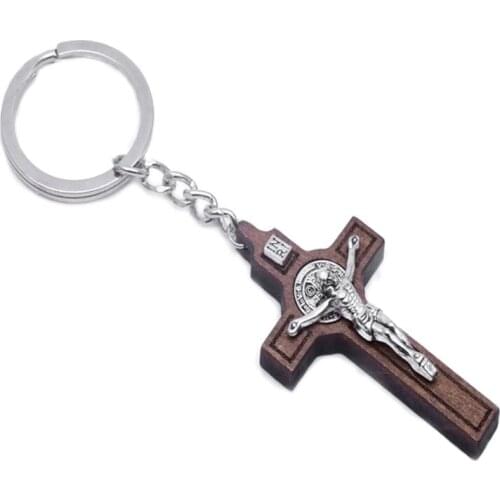 Christian Jesus Cross Keychain Religious Key Ring Jewelry Pendant Car Souvenirs HX6D