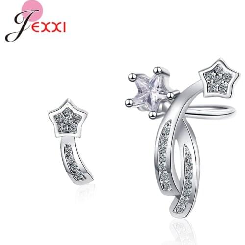 Unique Crystal Stud Ear Cuff Set for Women Boho Trendy Cuff Statement Rhinestone Clip Earrings Earcuffs Jewelry Wholesale