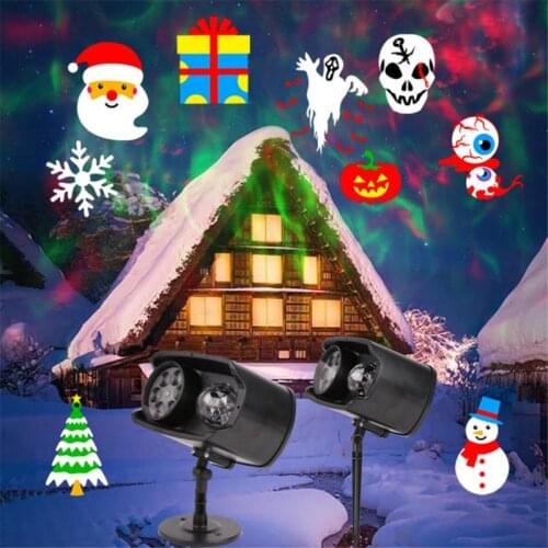 Projection Lamp Patterns Holiday LED Halloween Outdoor Decoration Christmas Projector Room Decor Window Wonderland Party Lights
