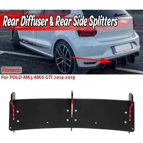 Car Rear Bumper Lip Spoiler Protector Diffuser Fins Shark Cover For-Polo 2015-2018