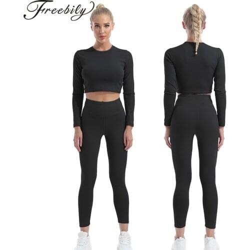 Womens Breathable Running Sets Yoga Suit Gym Fitness Outfits Sports Cropped Top High Waist Leggings Pants Set Summer Sportswear