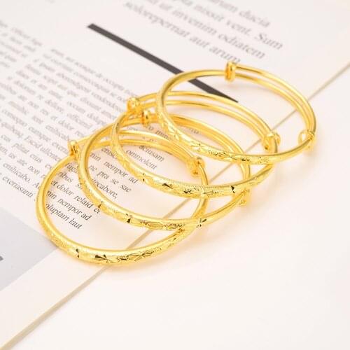Gold Dubai india Africa adjustable Bangle Arab Jewelry Charm girls anklet Bracelet Jewelry For Women Birthday Bridal Party Gift