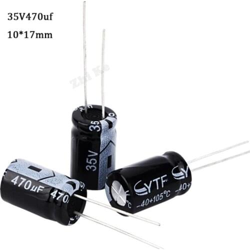 10PCS Higt quality 35V470UF 10*17mm 470UF 35V 10*17 Electrolytic capacitor hjxrhgal