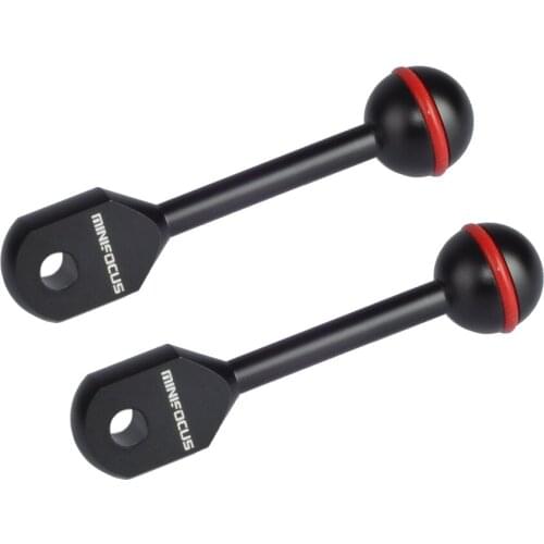 2 PCS 3.5" Aluminium 1" Ball Head with YS Head Adapter for Underwater Photography Diving Strobe/Housing Flashlight/Light System