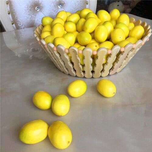 4.5CM Mini Artificial Faux Lemon Simulation Polylon Fruits Living Room Home Decor Festival Decoration 100pcs/lot DEC259