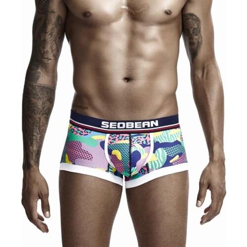 Mens boxer Underwear Comfortable and breathable Fashion Boxers print color fashion Shorts Home Loose Men boxer