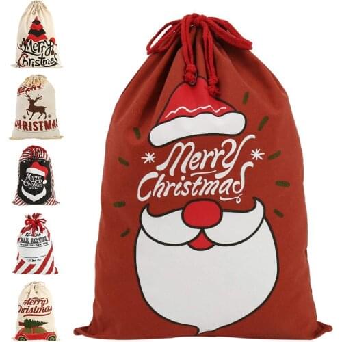 Large Merry Christmas Gift Bags Santa Claus Xmas Tree Packing Bags Happy New Year 2020 Christmas Candy Bags