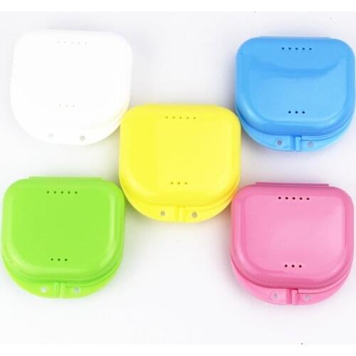 Denture Bath Box Cleaning Teeth Case Dental False Teeth Storage Box with Hanging Net Container Container Denture Boxes Container