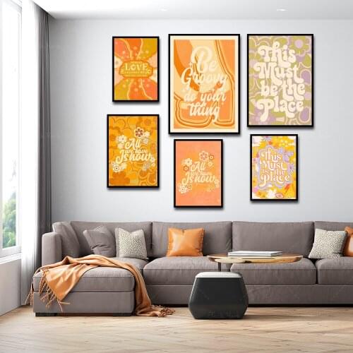 70s Floral Pattern Print, All We Have Is Now, 70s Decor, Vintage Poster,70s Wall Art, Retro70s Home Decor, Retro Home Decor