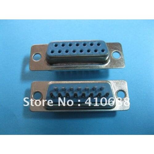 D-Sub 15 pin Female Solder Connector DIP 2 Row 10 Pcs Per Lot Hot Sale High Quality