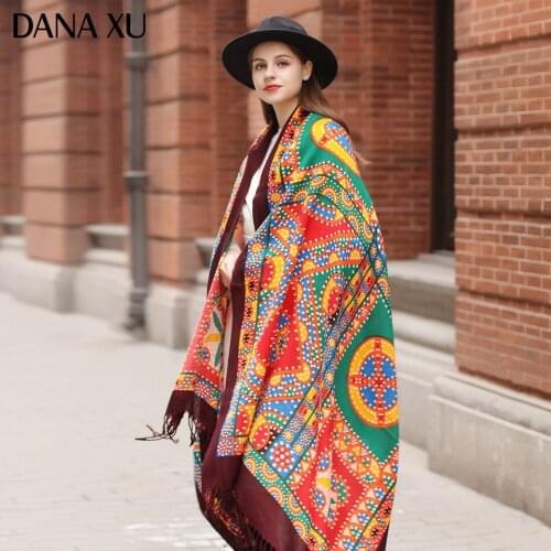 DANAXU Bufanda Mujer Wool Poncho Head Women Elegant Lady Carf And Warm Shawl Stoles Bandana Scarf Hijab Luxury Brand Pashmina