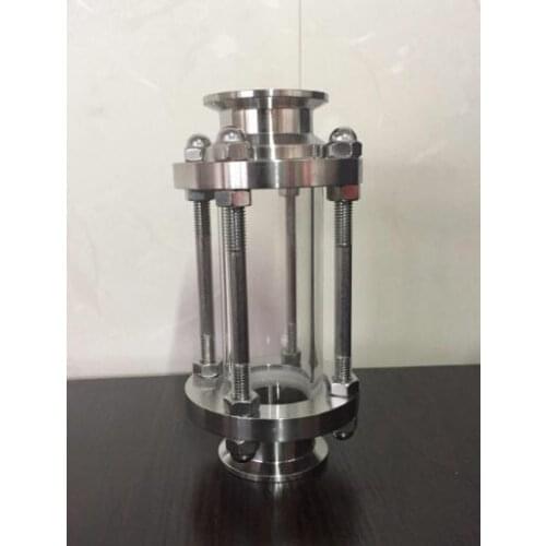 1.5" Tri Clamp Clover Sanitay Flow Sight Glass Diopter Fit 38mm Pipe OD SUS 304 316L Stainless Steel Fitting