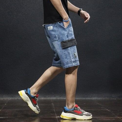 Summer Calf-lenth Pants Hole Denim Shorts Men Plus Size 3XL Mens Shorts Trend Retro Pocket Beggar Hip Hop Jeans