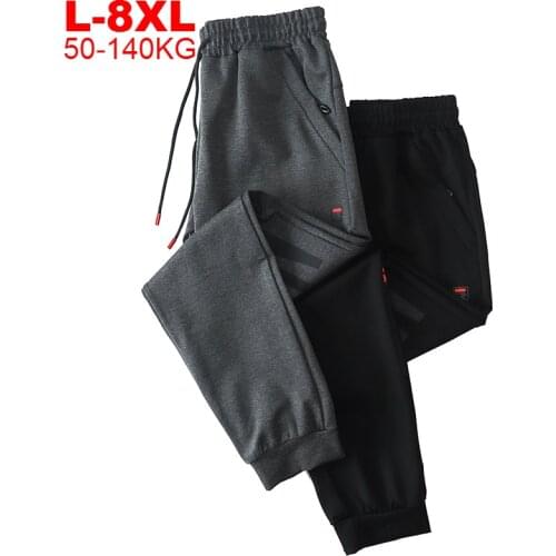 Men Joggers Plus Size 6xl 7xl 8xl Stretched Oversized Sweapants Trousers Male Casual Sweat Pants Sportswear Cotton Jogging Pants