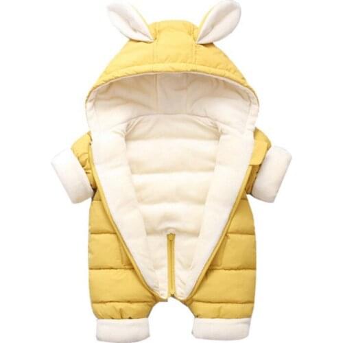 Bobora Baby Boys Girls Cotton Romper Winter Snowsuit Warm Down Jumpsuit Windproof Puffer Romper
