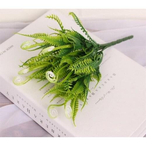 Artificial Plants Green Plastic Plant Artificial Grass Desktop Decor Grass For Garden Outdoor Decoration Fake Plants Grass