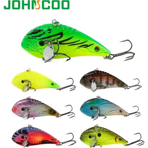 JOHNCOO Sinking Vibration Bait 65mm 17.5g Fishing Lure Crankbaits Hard Artificial VIB Lipless Winter Ice Salt Fishing Tackle