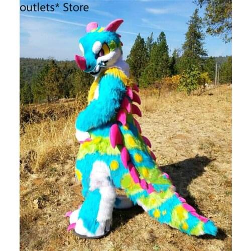 Orange Dragon Mascot Costume Suit Cosplay Party Game Fancy Dress Outfits Clothing Advertising Carnival Halloween Adults Fursuit