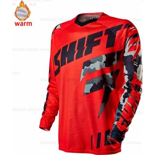 Men MTB Winter Thermal Fleece Jersey Stars Motocross Clothes Maillot Ciclismo Hombre Off-road Downhill Mtb Jerseys Cycling Shirt