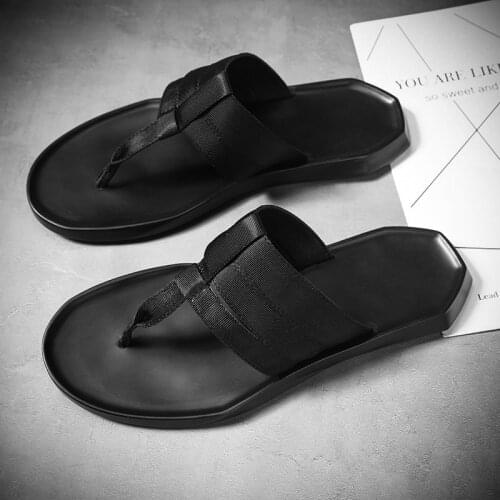 Flip flops for men slippers beach 2020 new summer designers 39 leather genuine italian quality male sandalia masculino em couro