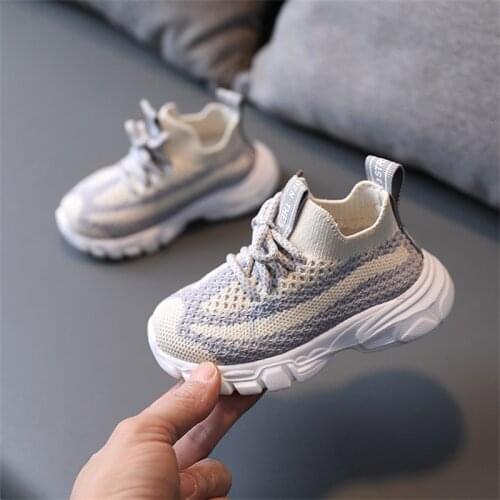 2021 Spring Autumn New Children Toddler Casual Shoes Fashion Knitting Breathable Light Soft Bottom Kids Sneakers For Boys Girls