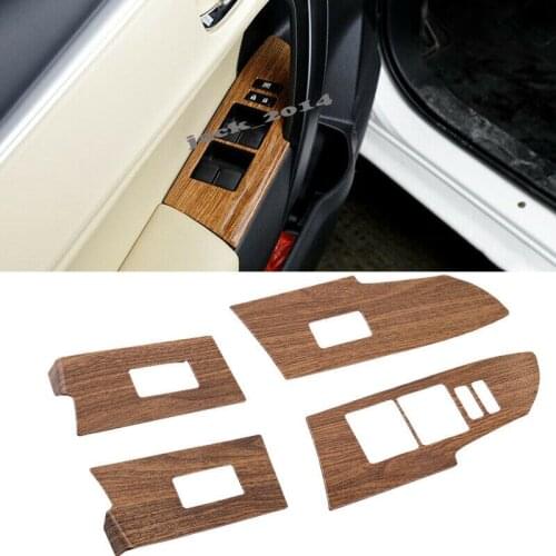 Peach wood grain Door Window Switch Lift Control Cover Trim for Toyota Corolla 2014 2015 2016 2017