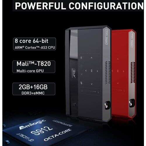 H96 MAX projector 2G+16G Amlogic S912 bluetooth4.1 150 lumens Android6.0 pocket projector