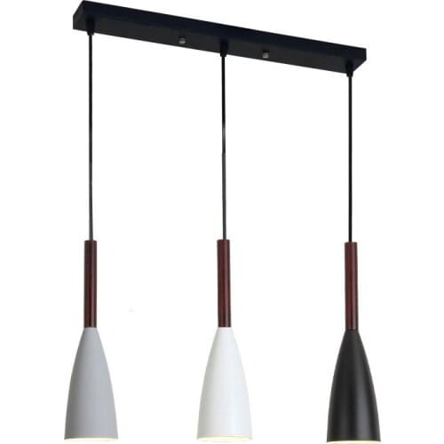 Simple restaurant lamp creative personality restaurant bar wrought iron chandelier three straight plate restaurant lamp