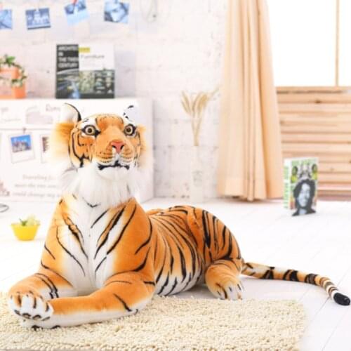 30-120 cm Lifelike Tiger Leopard Plush Toys Big Wild Animals Dolls White Tiger Jaguar Panther Doll Children Kids Birthday Gifts