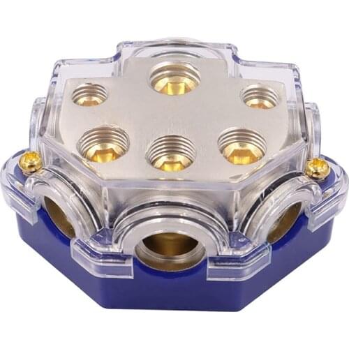 Power Ground Ditribution Block 0/2/4 Gauge in 2/4/8 Gauge Out Power Distribution Block 1 in 5 Ways Out Amp (1 in 5 Out)
