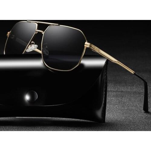 New Box Sunglasses for Men Driver Driving Clam Glasses Classic Polarizing Sunglasses for Fishing Glasses